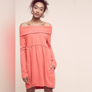 Anthropologie Off The Shoulder Cocoon Fleece Dress By Saturday/Sunday